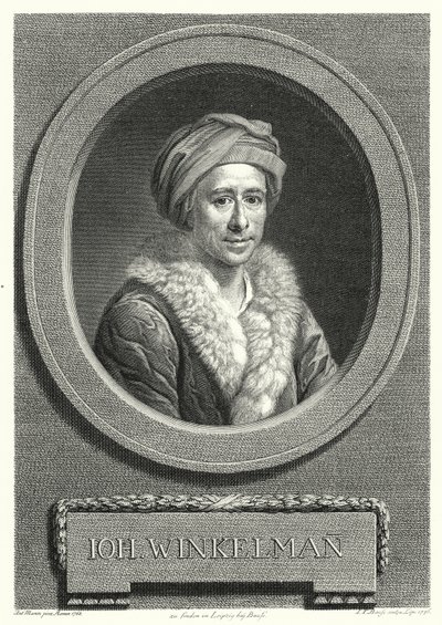 Johann Joachim Winckelmann , německý historik umění a archeolog (rytina) od Anton von (after) Maron