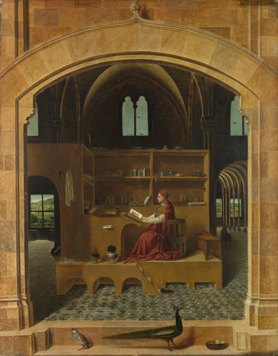 Svatý Jeroným ve své pracovně, cca 1475 od Antonello da Messina