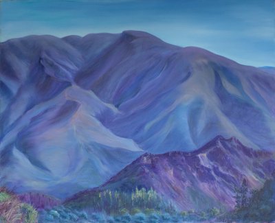 Modrá hora, Andalusie, 2001 (olej na plátně) od Antonia Myatt