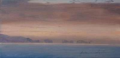 Seven Sisters, Lymington, 2019 (olej na plátně) od Antonia Myatt