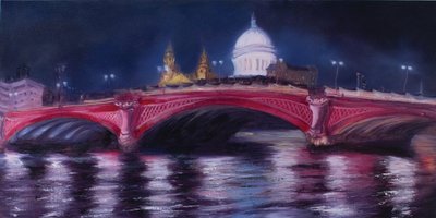 St Paul’s, Blackfriars Bridge, 2013 (olej na plátně) od Antonia Myatt