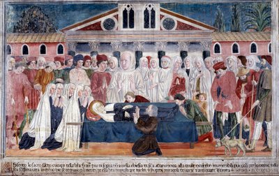 Život svaté Francesky Romany: Smrt světice (Fresco od Antoniazzo Romano