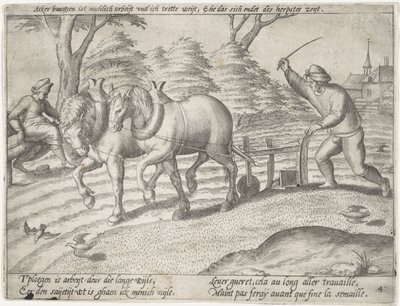 Orba země Pěstování obilí (název série) od Antonie Wierix (II) (possibly)