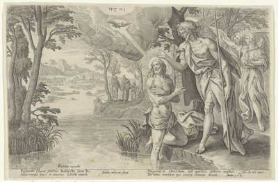 Doop van Christ Biblické divadlo (...) (název série) od Antonie Wierix (II)
