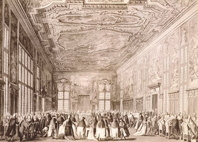 Vévodský večírek, banket pořádaný benátským dóžem na počest zástupců zahraničních delegací od Antonio (after) Canaletto