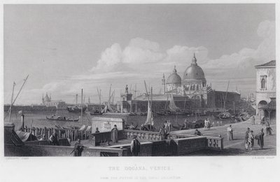 Dogana, Benátky (rytina) od Antonio (after) Canaletto
