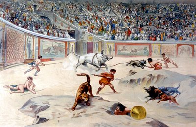 Cirkusové hry v Pompejích od Antonio (after) Niccolini