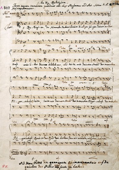 Autograf partitury skladby Oratorium, autor Antonio Salieri (1750-1825) od Antonio (after) Salieri