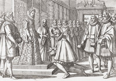 Filip III., král Španělska před Markétou Rakouskou od Antonio (after) Tempesta