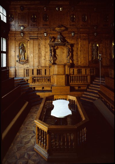 Pohled na anatomické divadlo od Antonio (d.1663) Paolucci