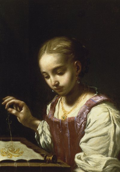 Dívka šití od Antonio Amorosi