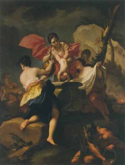 Thetis ponořil Achilleovo dítě do vody ze Styxu od Antonio Balestra