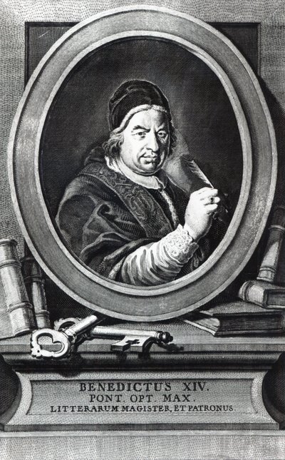 Papež Benedikt XIV (rytina) od Antonio Baratti