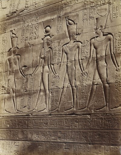 Basreliéf z chrámu v Edfu od Antonio Beato