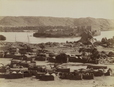 Philae, pohled od jihu od Antonio Beato