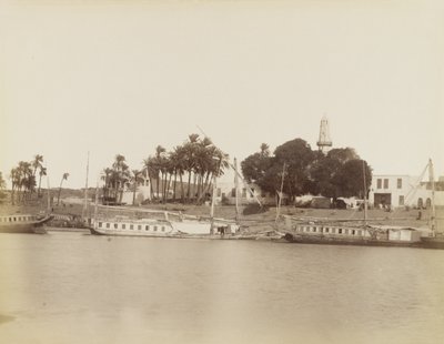 Pohled na Afsouan, Egypt od Antonio Beato