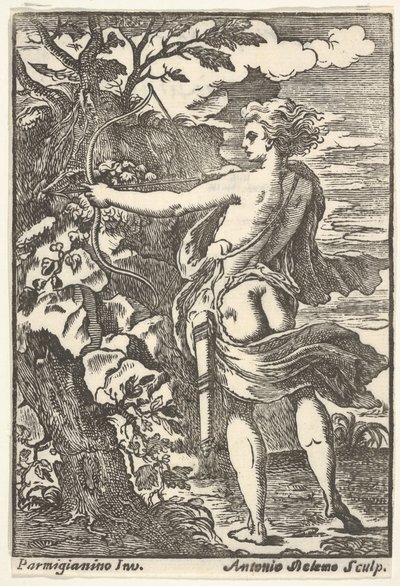 Callisto lov s nataženým lukem, podle Parmigianina, 1720-1740. od Antonio Belemo