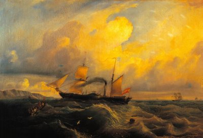 Isabell II, první šroubový parník v Královském španělském námořnictvu od Antonio Brugada