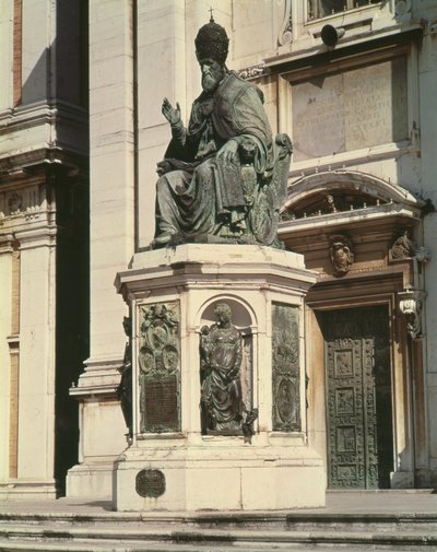 Památník papeže Sixta V mimo baziliku v Loreto od Antonio Calcagni
