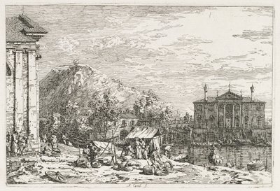 Pohledy: Město za řekou od Antonio Canaletto