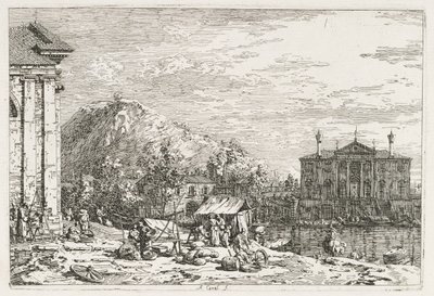 Pohledy: Město za řekou, 1735-1746. od Giovanni Antonio Canal