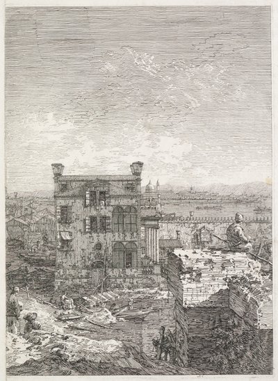 Pohledy: Dům obklopený šesti sloupy, 1735-1746. od Giovanni Antonio Canal
