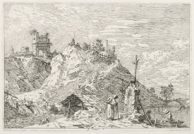 Pohledy: Poutník na modlitbě, 1735-1746. od Giovanni Antonio Canal