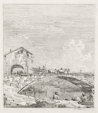 Pohledy: Vůz projíždějící přes most od Antonio Canaletto