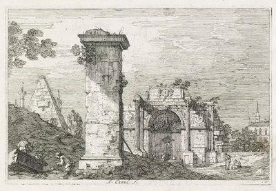 Pohledy: Izolovaný pilíř od Antonio Canaletto