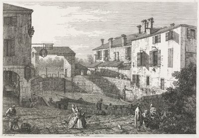 Pohledy: Zdymadlo kanálu v Dolo od Antonio Canaletto