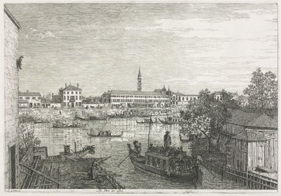 Pohledy: Přístav v Dolo, 1735-1746. od Giovanni Antonio Canal