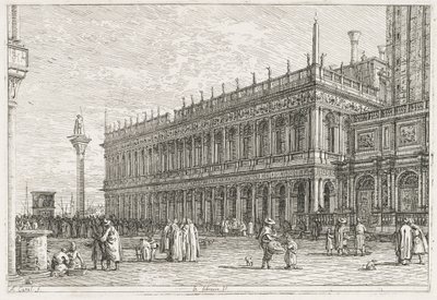 Pohledy: Knihovna, Benátky od Antonio Canaletto