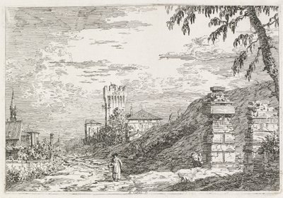 Pohledy: Dva zničené pilíře od Antonio Canaletto