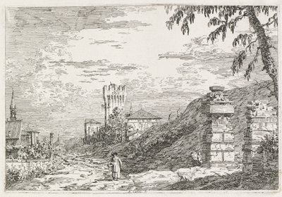 Pohledy: Dva zničené pilíře, 1735-1746. od Giovanni Antonio Canal