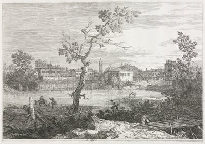 Pohledy: Pohled na Burano, město na ostrově v Benátské laguně od Antonio Canaletto