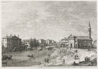 Pohledy: Pohled na Dolo, město na řece Brenta, západně od Benátek, 1735-1746. od Giovanni Antonio Canal