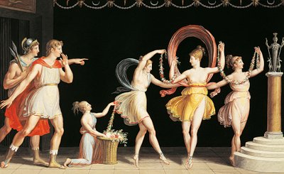 Unesení Heleny Antoniem Canovou (1757-1822), Kvaš na papíře, 26,5x41 cm od Antonio Canova