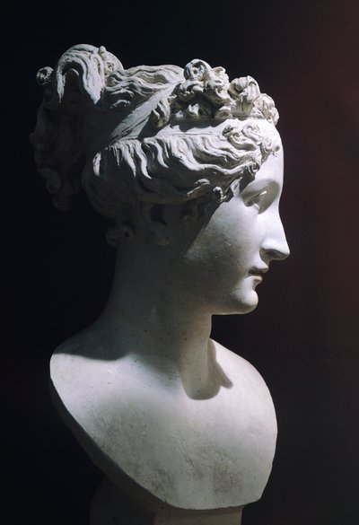 Paolina Borghese jako Venus Victrix, Antonio Canova (1757-1822), bílý mramor od Antonio Canova