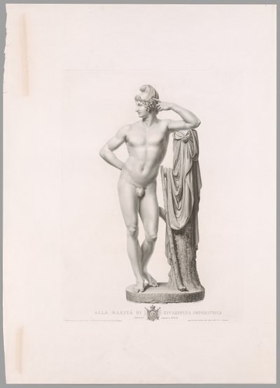 Paříž opřená o pařez, pohled zepředu, z knihy Oeuvre de Canova od Antonio Canova