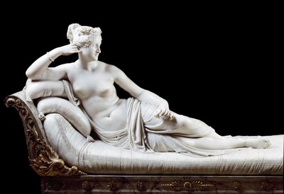 Pauline Bonaparte, princezna Borghese (1780 - 1825) sestra Napoleona I. zastoupená v Mramorové soše Vítězné Venuše od Antonia Canova (1757-1822) 1804-1808 Řím, Galleria Borghese od Antonio Canova