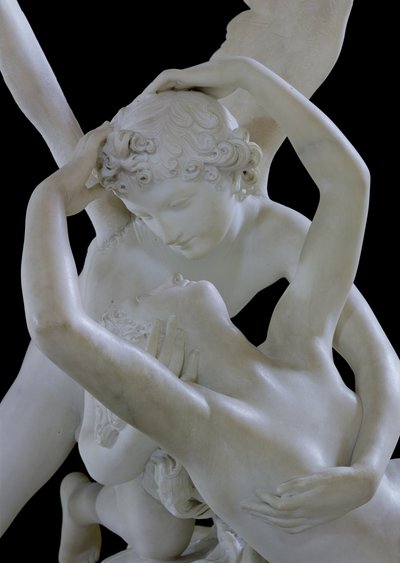 Psyché oživená polibkem Amora detail mramoru 123192 od Antonio Canova