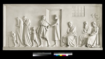 Sokrates opouští svou rodinu, 1787-1790 (sádra) od Antonio Canova