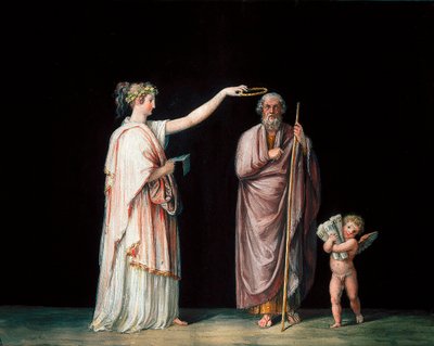 Múza Calliope a Homer. Tempera od Antonia Canovy (1757-1822), cca 1798. od Antonio Canova