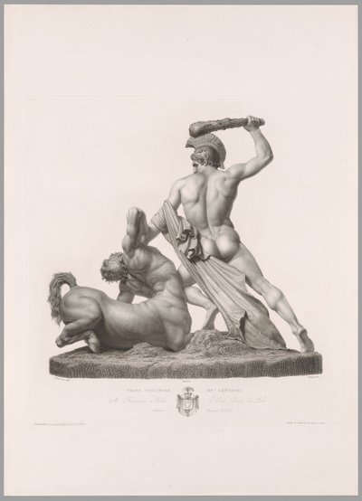 Theseus a kentaur, pohled zezadu, z Canova díla od Antonio Canova
