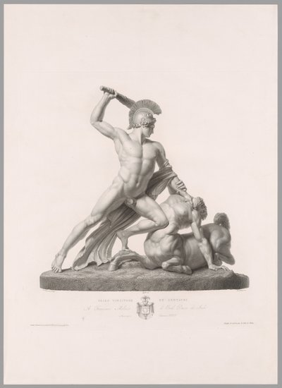 Theseus a kentaur, pohled zepředu, z díla Canova od Antonio Canova