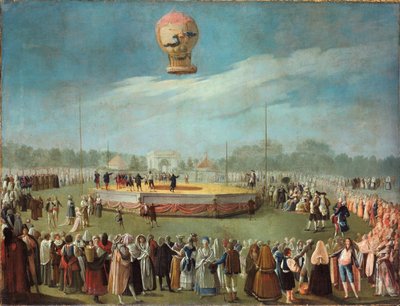 Výstup balónu za přítomnosti dvora Karla IV., ca. 1783 od Antonio Carnicero