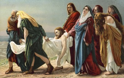 Kristus nesený k hrobu (barevná litografie) od Antonio Ciseri
