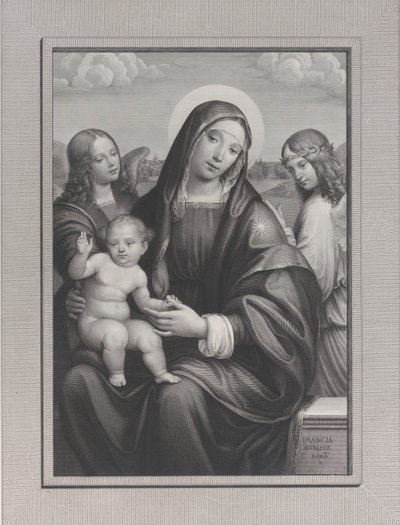 Madona a dítě s anděly, 1822-88. od Antonio Dalco
