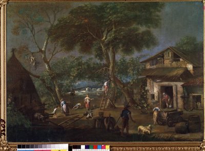 ""Italská krajina"" (italská krajina) Statek na italském venkově. Obraz Antonia Dizianiho (1737-1797) Mikalojus Konstantinas Ciurlionis Muzeum výtvarného umění, Kaunas, Litva od Antonio Diziani
