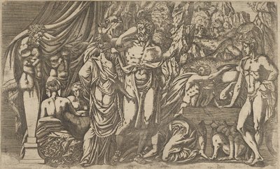 Hercules oblečený jako žena, 1540-45. od Antonio Fantuzzi